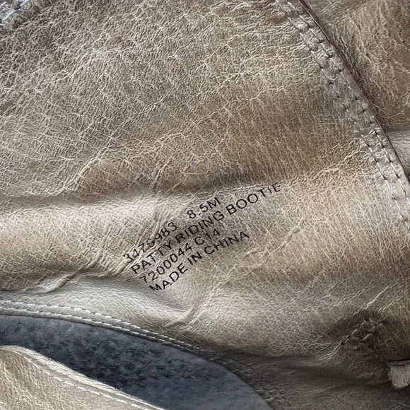 Frye Patty Riding Boot Brown Leather High Block Heel Zipper Buckle 8.5 - Picture 7 of 9